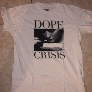 DOPE CRISIS T-SHIRT LARGE WHITE VINTAGE